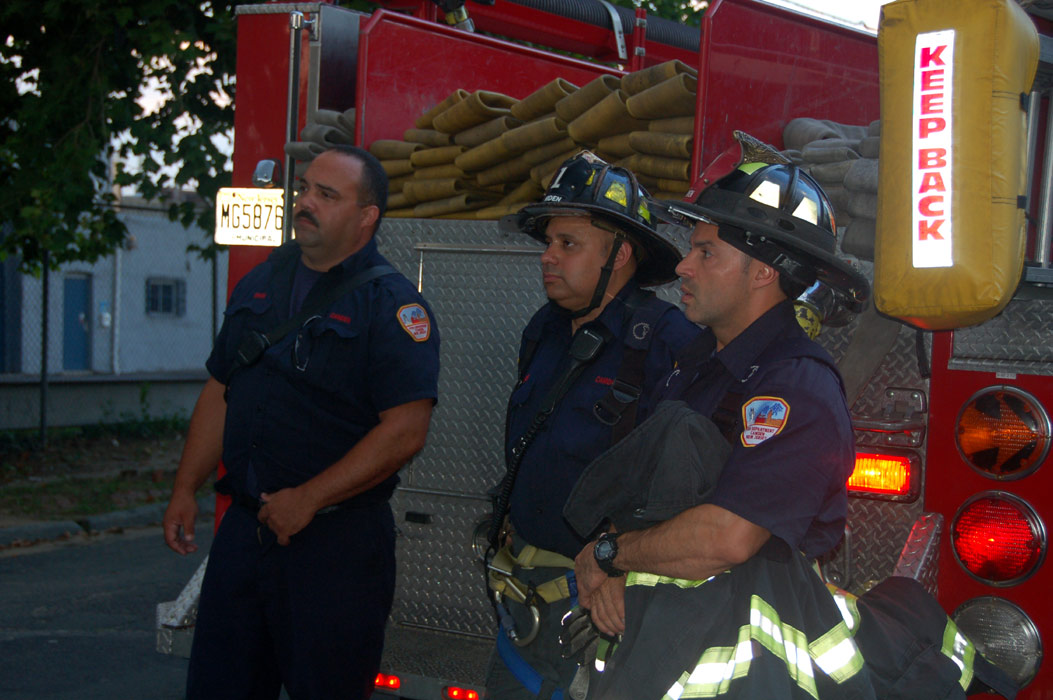 Firefighters Eshu Ryan, Andres Nieves, Edwin Cintron