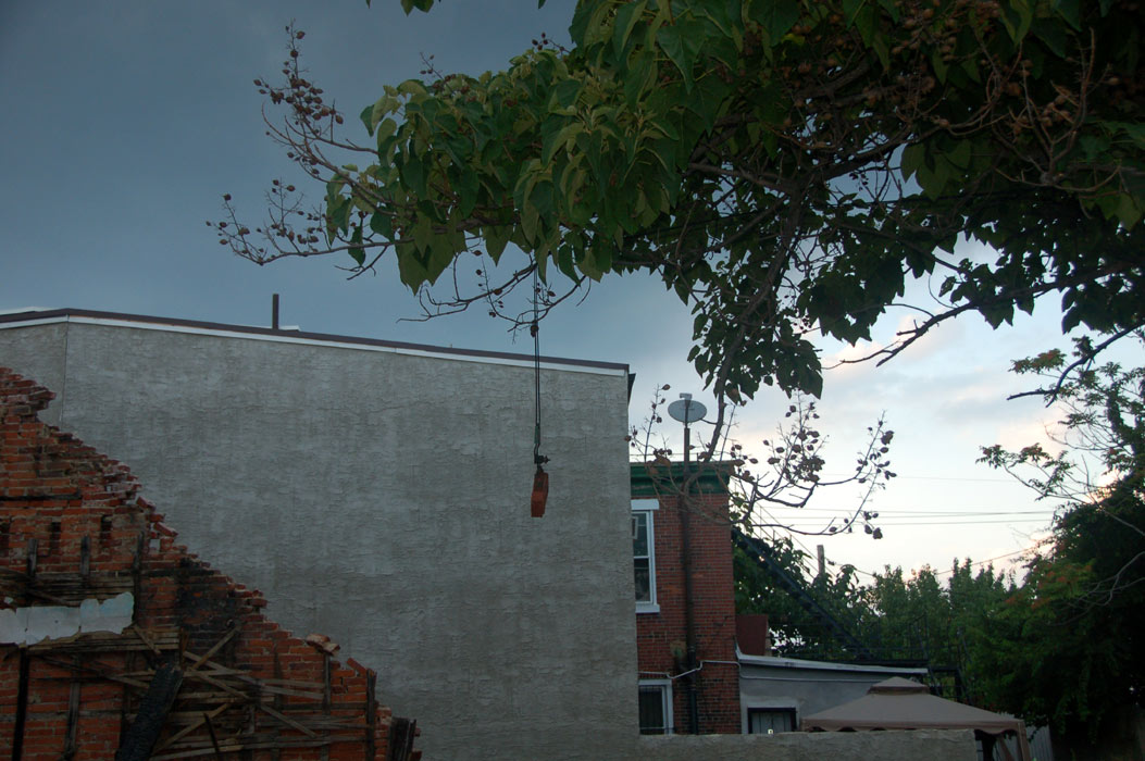 No human casualties, but one brick appears to have hung itself