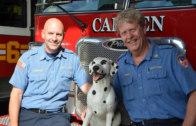 Battalion Chief Don Johnson, Bullshit the Dog, Deputy Chief Gregory Murphy