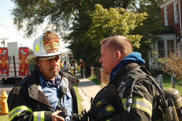 Battalion Chief Frank Saia and Frank Sandrock