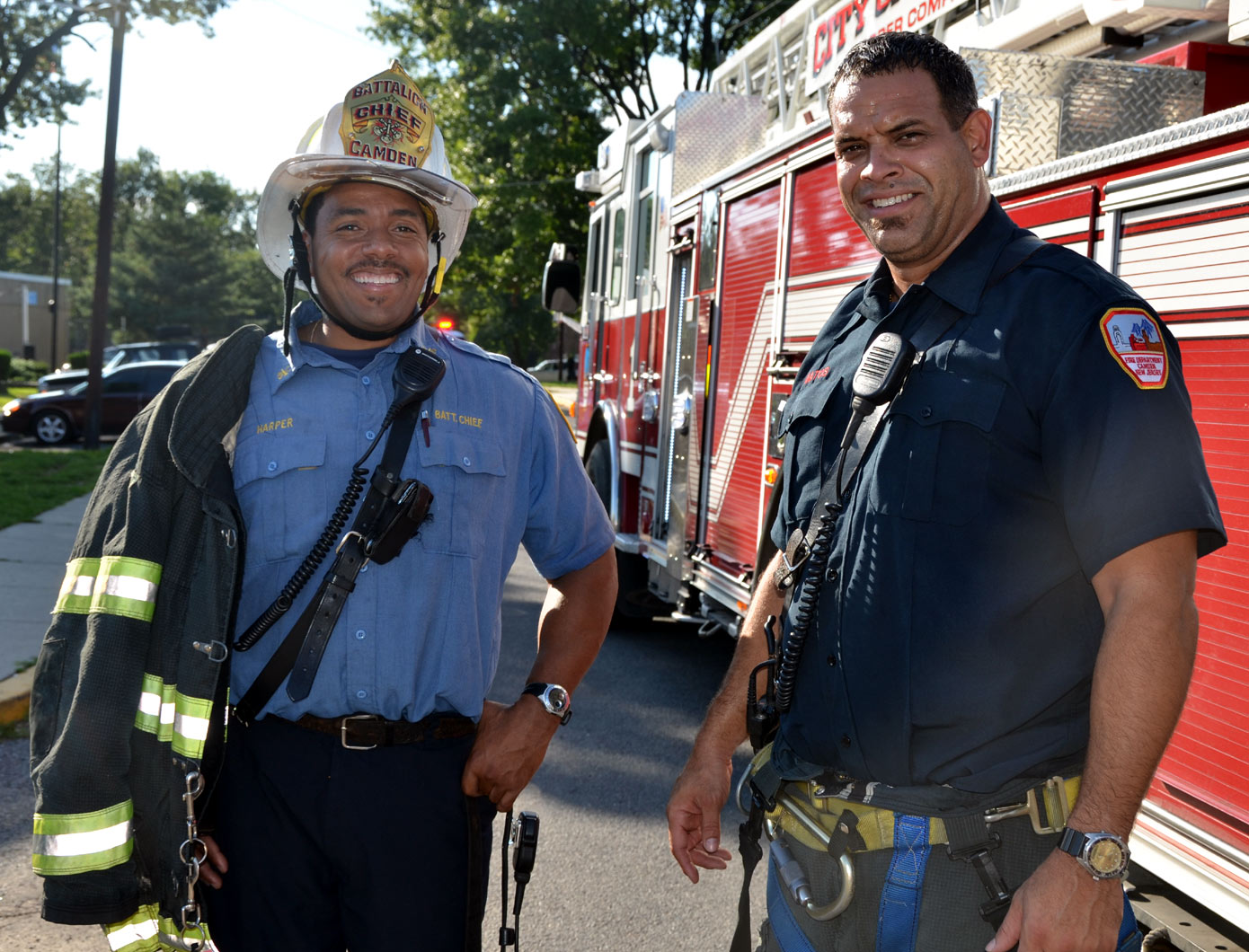 Battalion Chief Mark Harper, Javier Matos