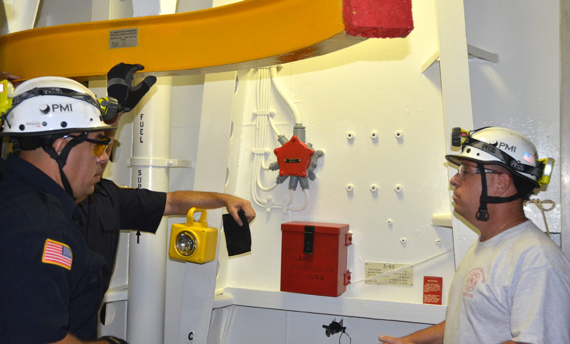Confined space training, USS New Jersey BB-62