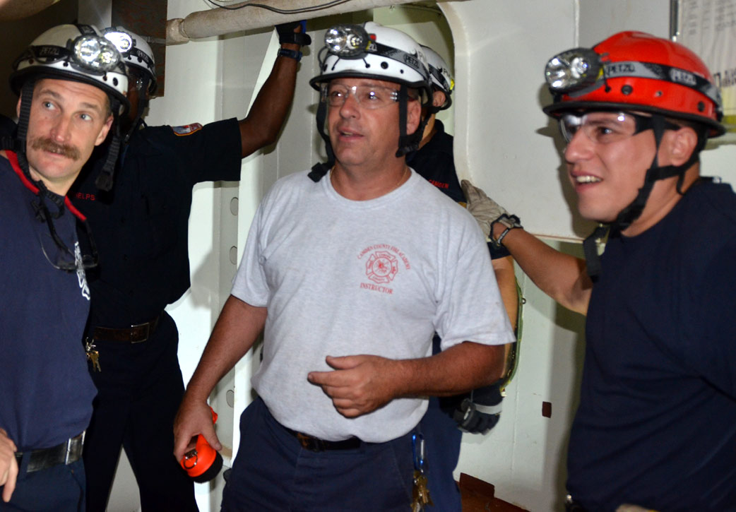 Confined space training, USS New Jersey BB-62