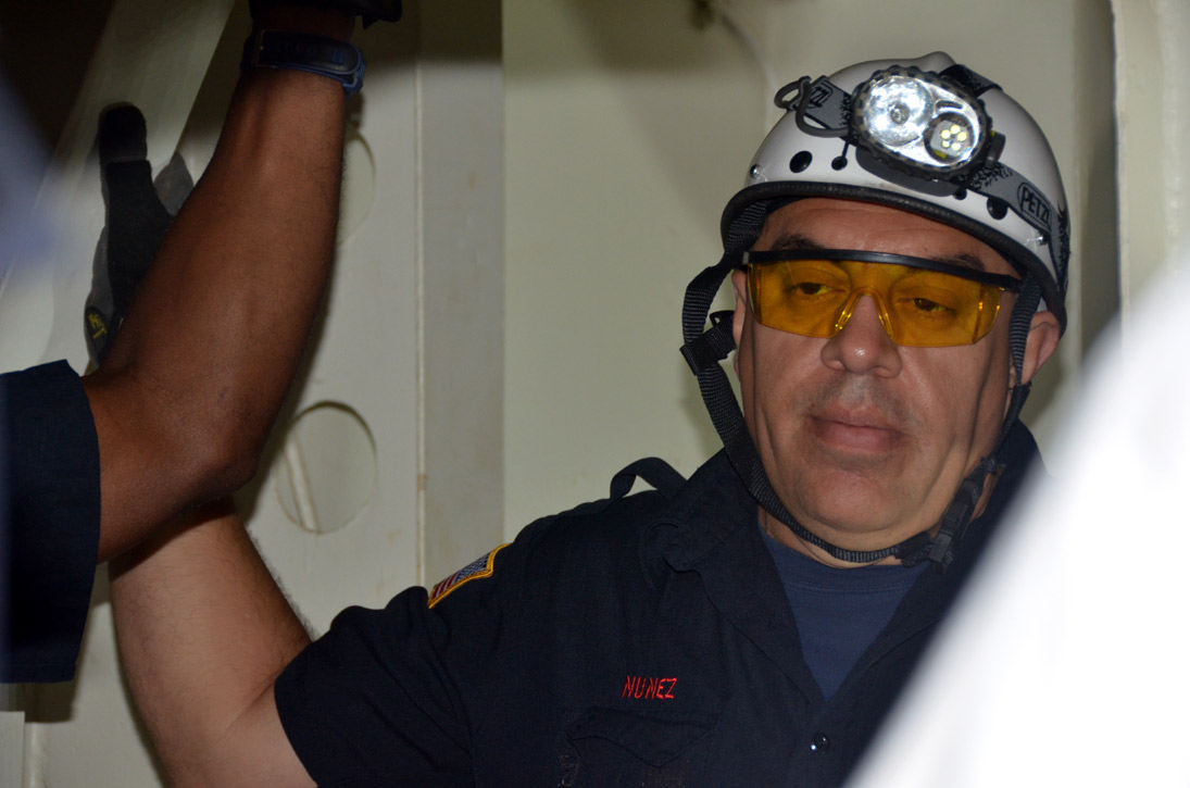 Confined space training, USS New Jersey BB-62