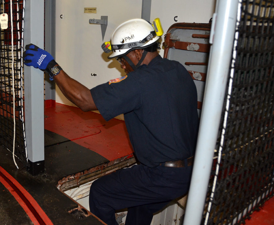 Confined space training, USS New Jersey BB-62