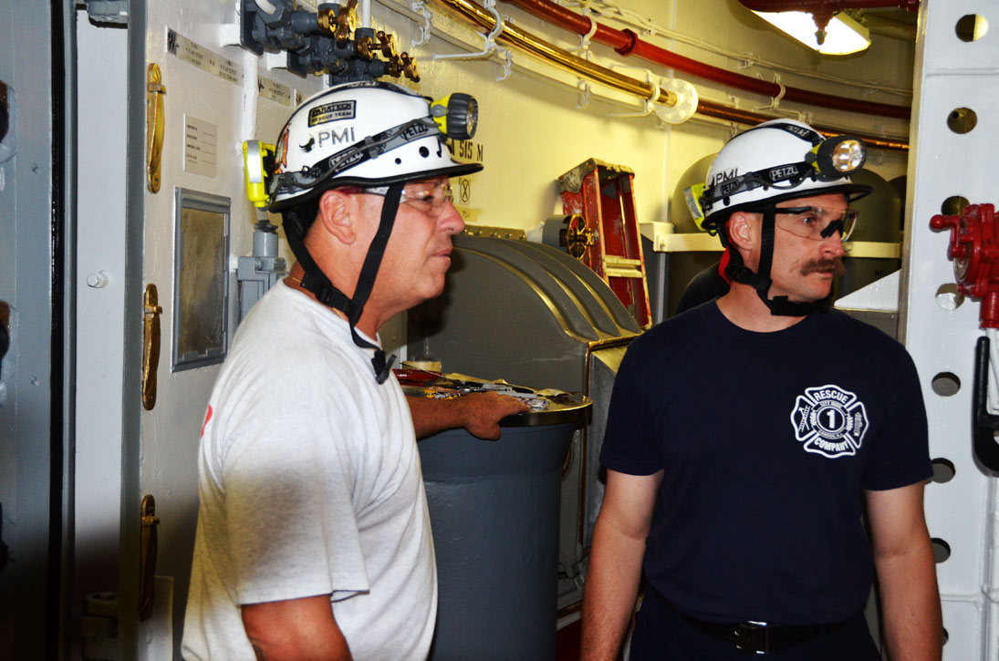 Confined space training, USS New Jersey BB-62