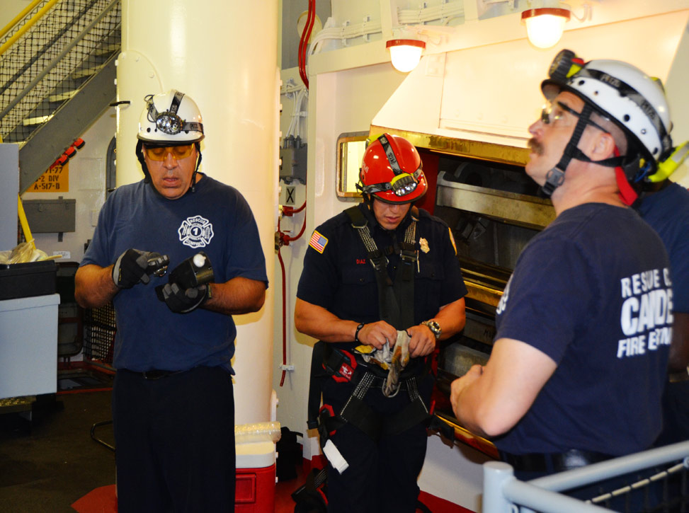 Confined space training, USS New Jersey BB-62