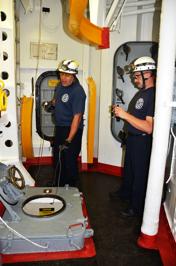 Confined space training, USS New Jersey BB-62