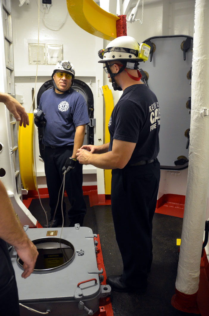 Confined space training, USS New Jersey BB-62
