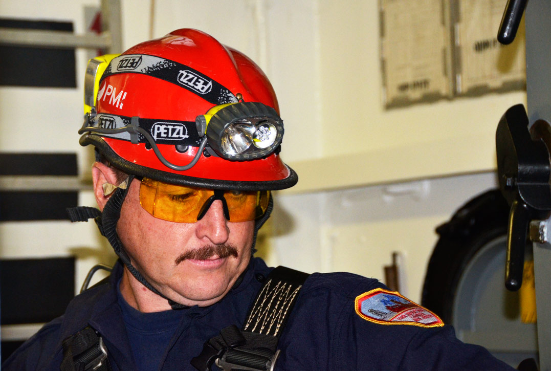 Confined space training, USS New Jersey BB-62