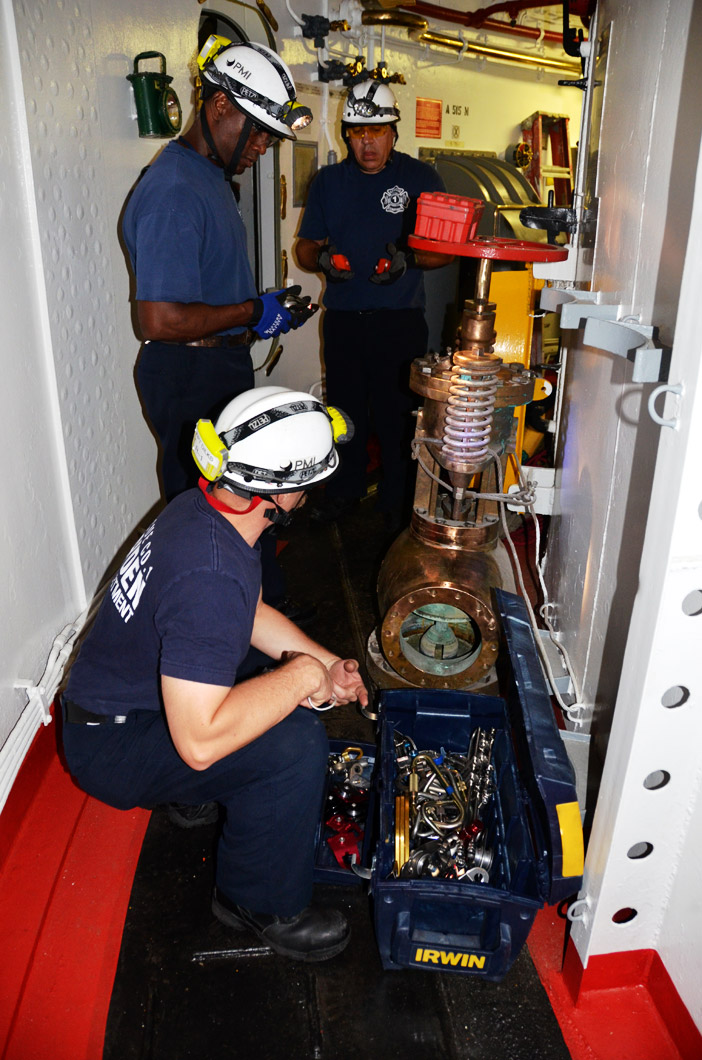 Confined space training, USS New Jersey BB-62