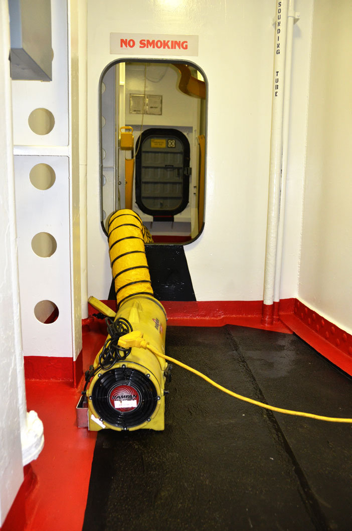 Confined space training, USS New Jersey BB-62