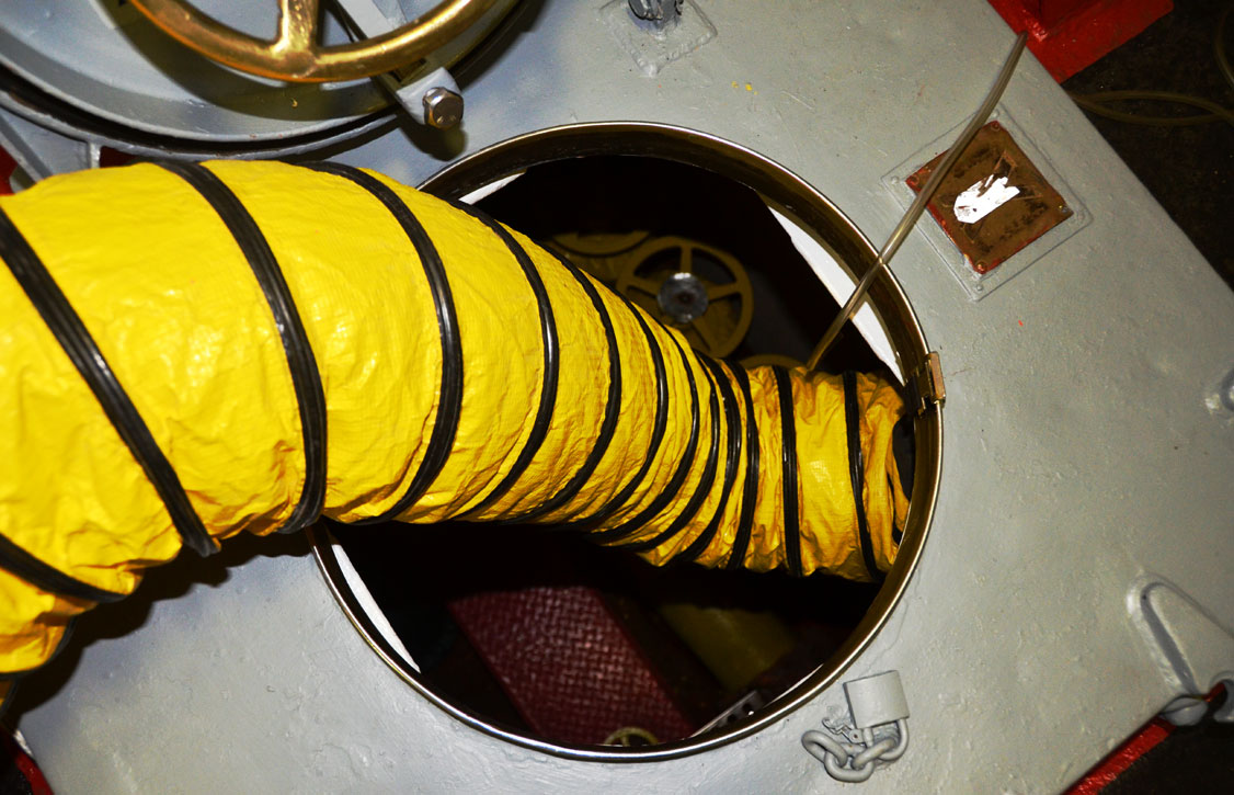 Confined space training, USS New Jersey BB-62
