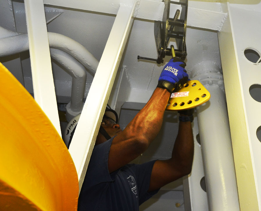 Confined space training, USS New Jersey BB-62