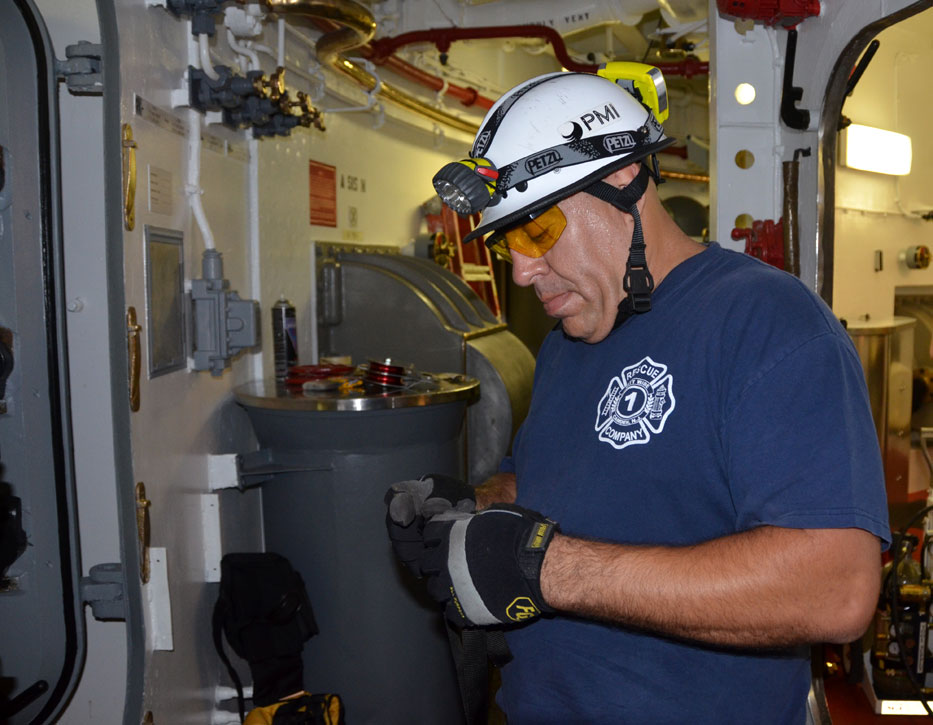 Confined space training, USS New Jersey BB-62