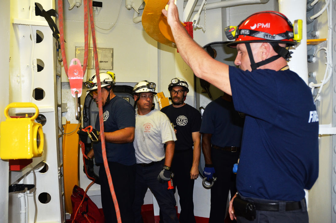 Confined space training, USS New Jersey BB-62