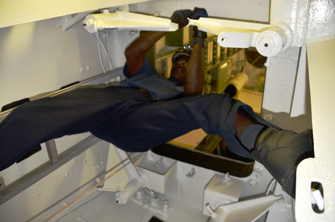 Confined space training, USS New Jersey BB-62