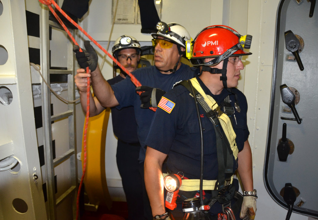 Confined space training, USS New Jersey BB-62