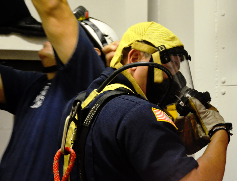 Confined space training, USS New Jersey BB-62