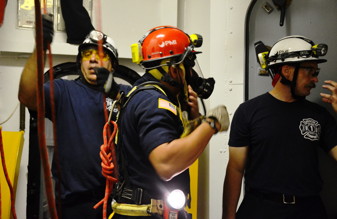 Confined space training, USS New Jersey BB-62