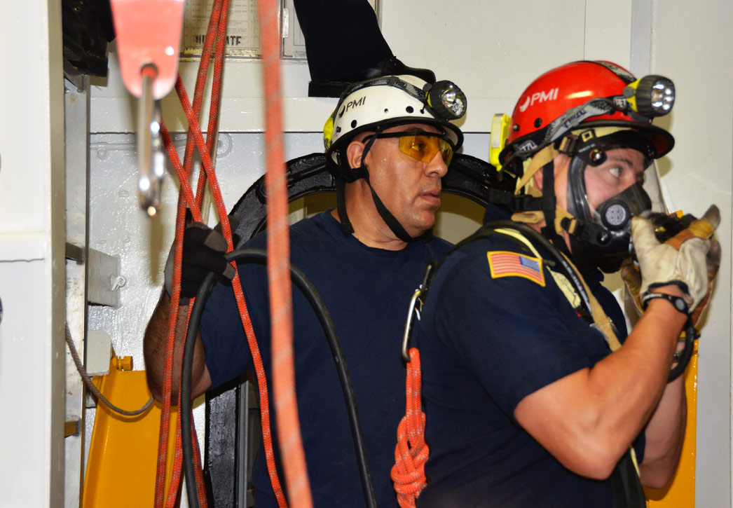 Confined space training, USS New Jersey BB-62