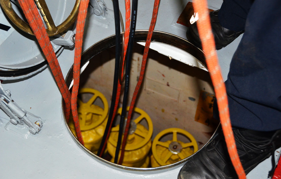 Confined space training, USS New Jersey BB-62