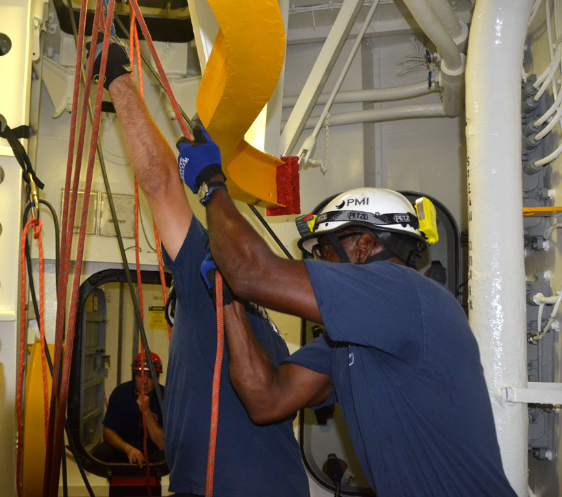 Confined space training, USS New Jersey BB-62