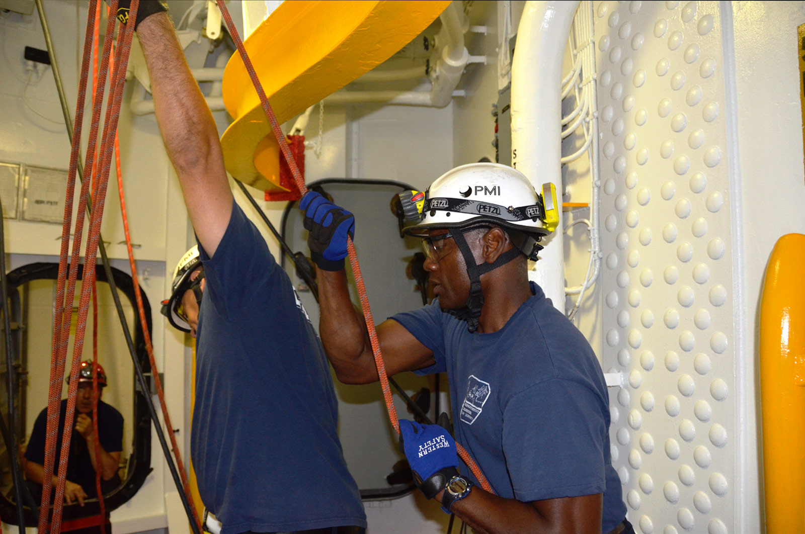 Confined space training, USS New Jersey BB-62