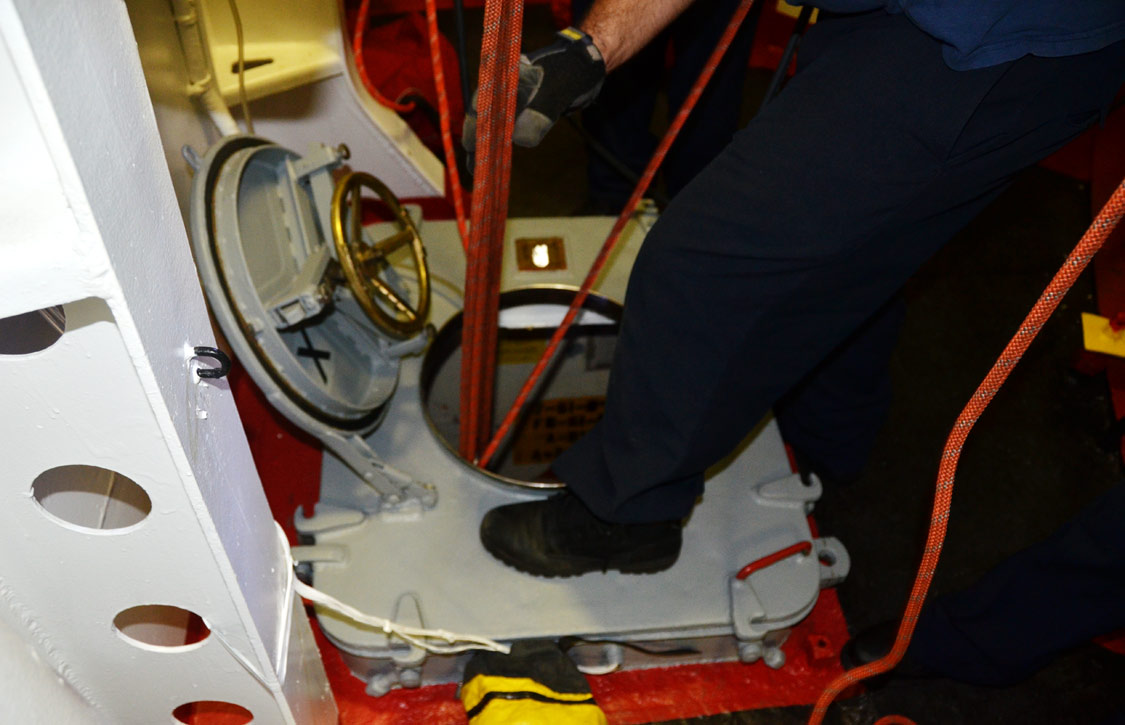 Confined space training, USS New Jersey BB-62