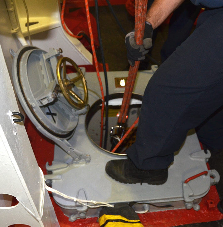 Confined space training, USS New Jersey BB-62
