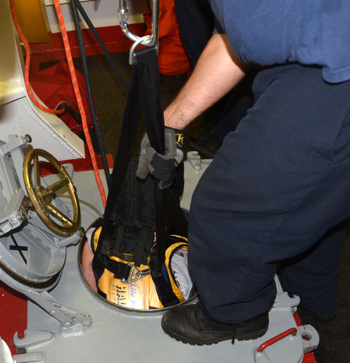 Confined space training, USS New Jersey BB-62