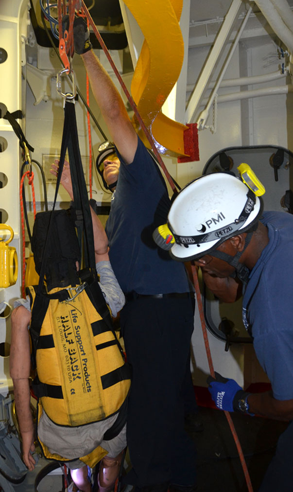 Confined space training, USS New Jersey BB-62