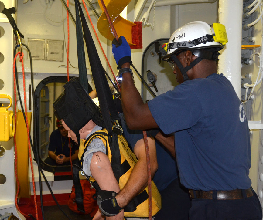 Confined space training, USS New Jersey BB-62