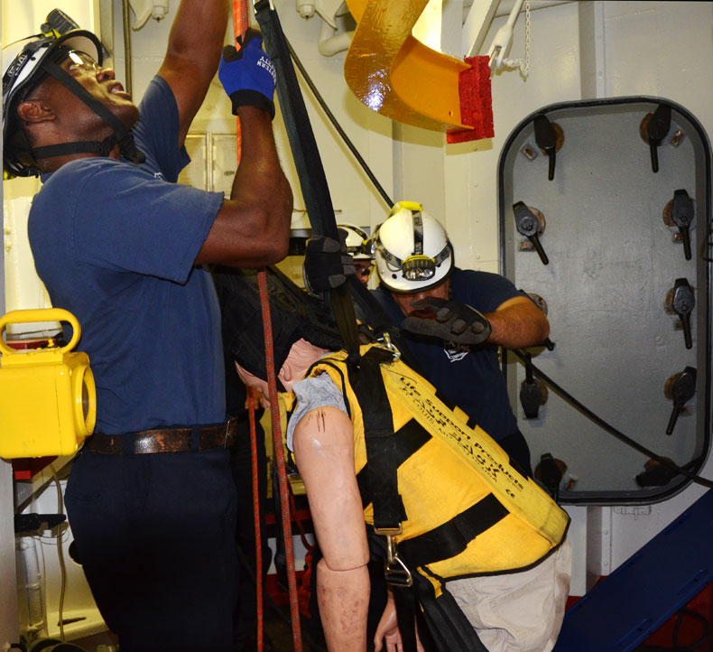 Confined space training, USS New Jersey BB-62