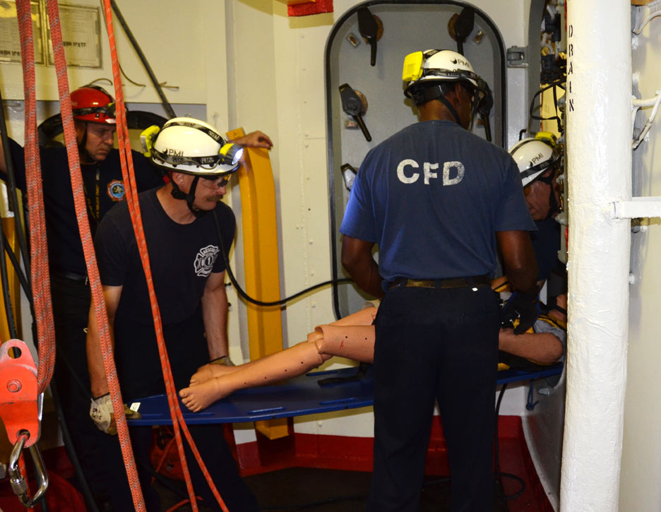 Confined space training, USS New Jersey BB-62