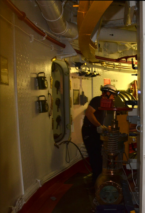 Confined space training, USS New Jersey BB-62