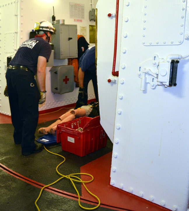 Confined space training, USS New Jersey BB-62
