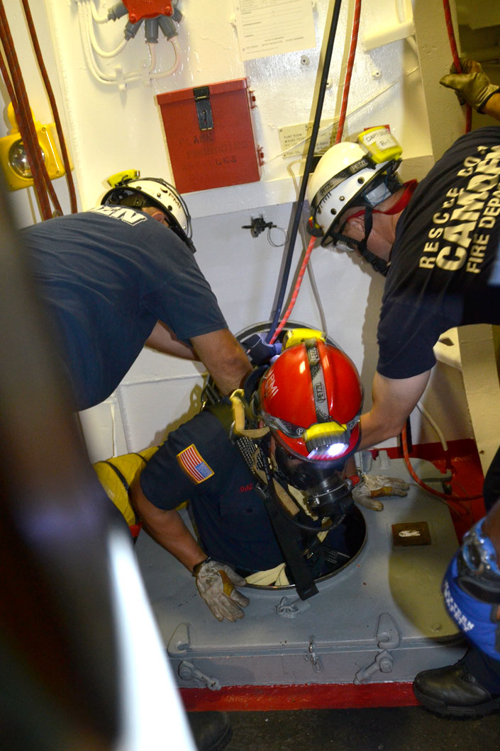 Confined space training, USS New Jersey BB-62
