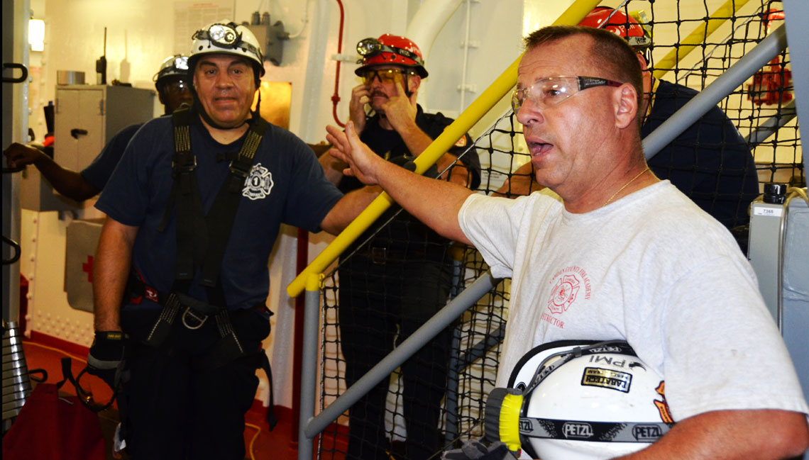 Confined space training, USS New Jersey BB-62