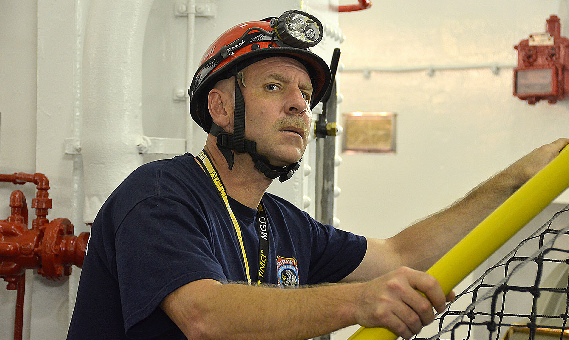 Confined space training, USS New Jersey BB-62