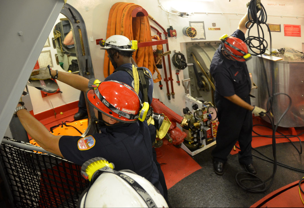 Confined space training, USS New Jersey BB-62