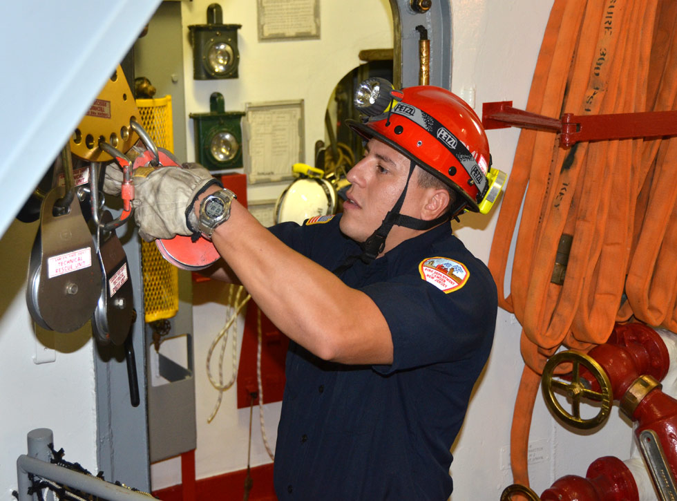 Confined space training, USS New Jersey BB-62
