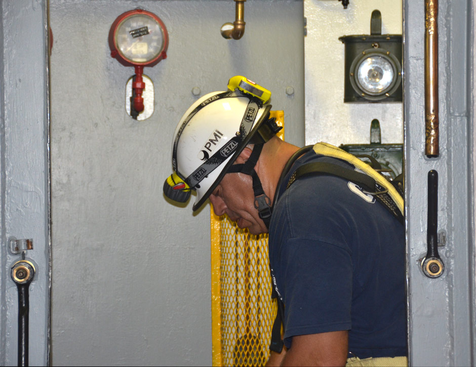 Confined space training, USS New Jersey BB-62