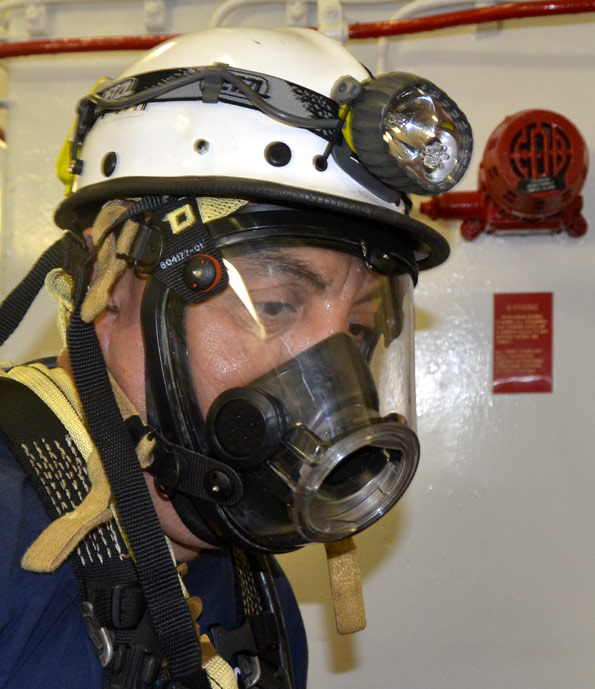 Confined space training, USS New Jersey BB-62