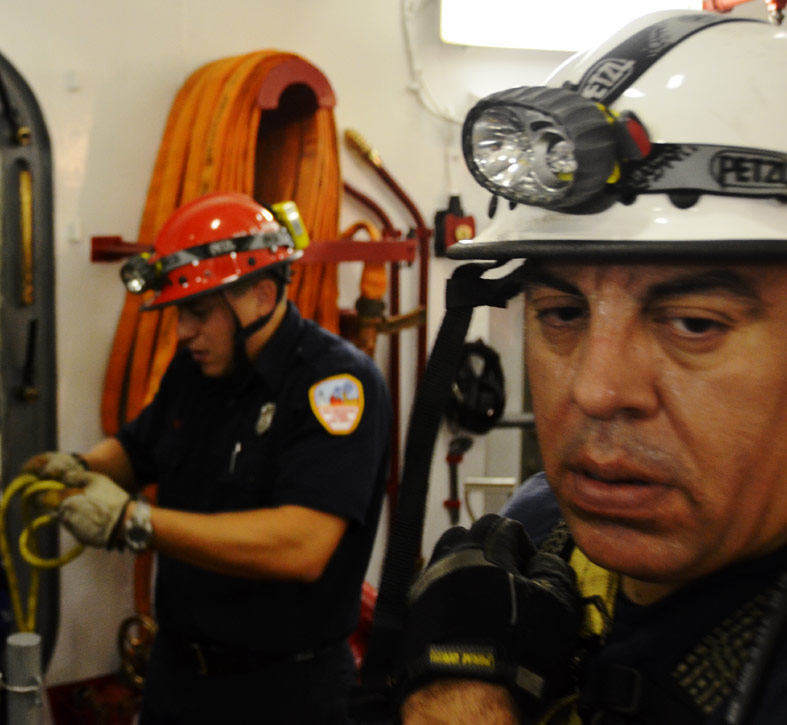 Confined space training, USS New Jersey BB-62