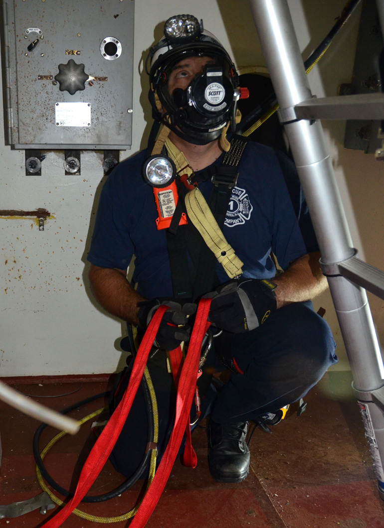Confined space training, USS New Jersey BB-62