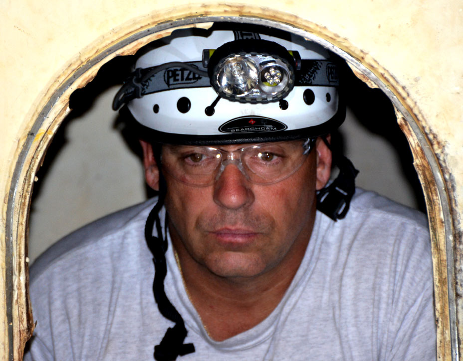 Confined space rescue training, USS New Jersey BB-62