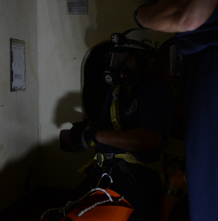 Confined space, USS New Jersey BB-62 (dark exposure)