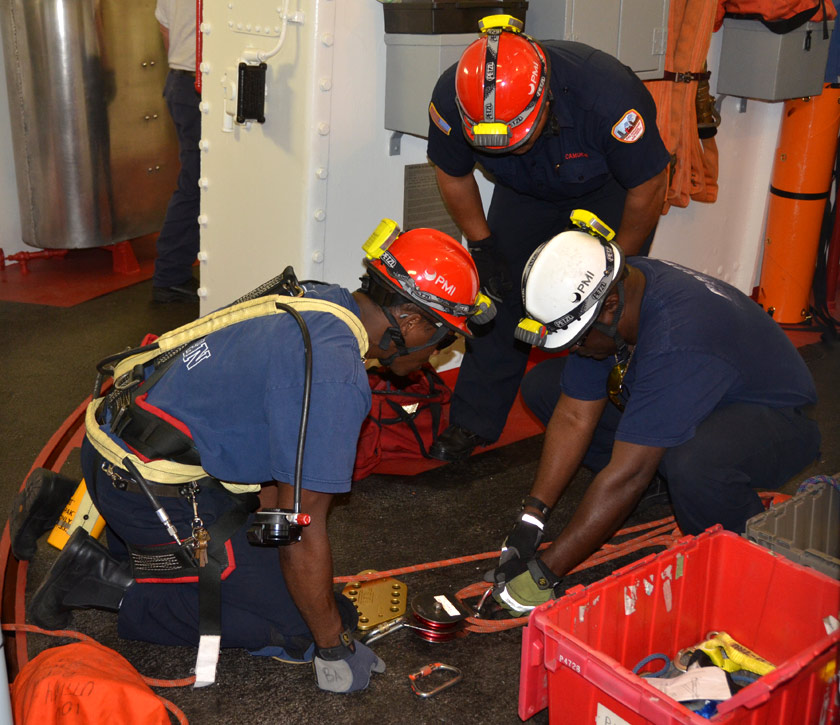 Afternoon confined space training session, USS New Jersey BB-62