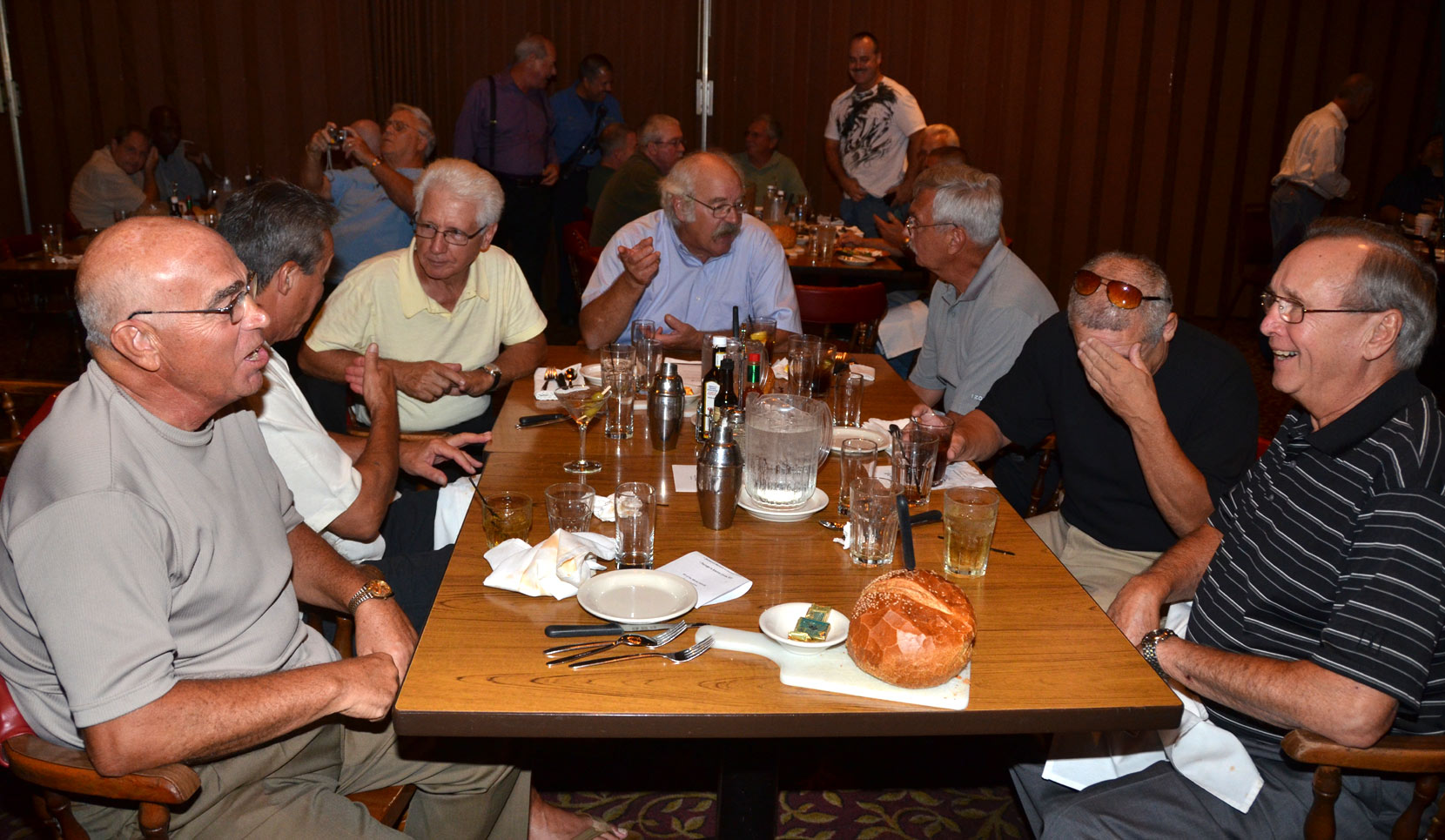 Seated at table, clockwise, from lower left: Ernie Gribaudo - Paul Capizola - Roger Buck - Jeffrey Dux - Tony Logandro - Frankie Feliciano - Donald Harrison
